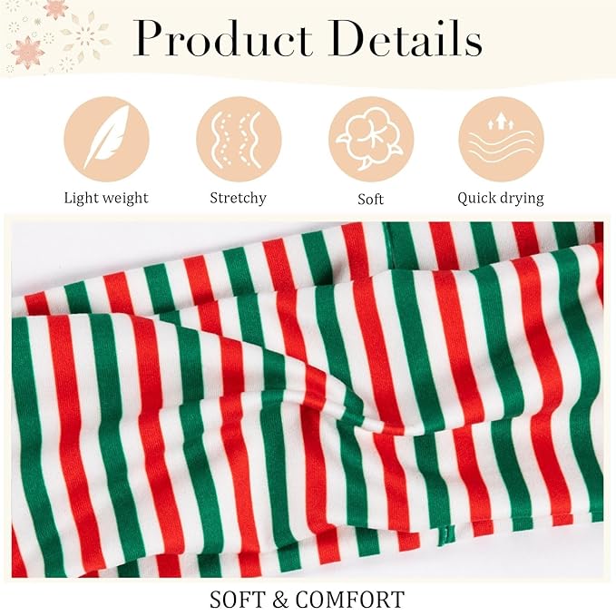 4PCS Christmas Headbands for Women Trendy Wide Head Bands for Women's Hair Non Slip Wraps Elastic Stretchy Bandanas Workout Hair Bands Fashion Hair Accessories Birthday Gifts for Valentines
