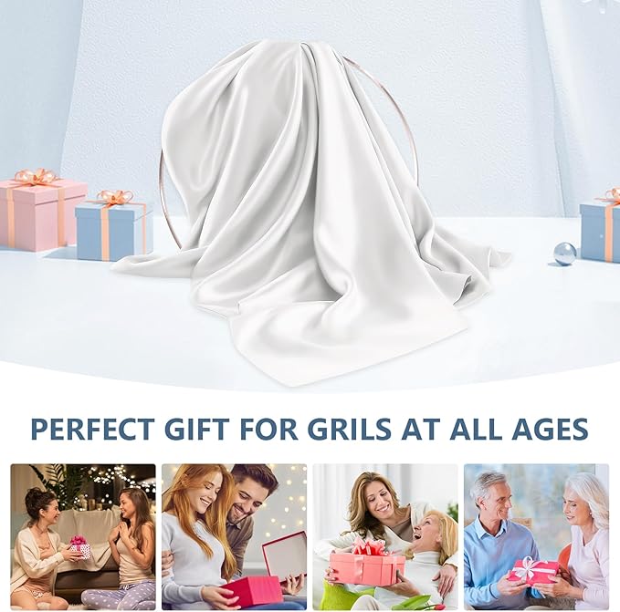 Silk Pillow Cases 2 Pack Queen Size Mulberry Silk Pillowcase Set of 2 for Hair and Skin 30 x 20 Inches 22 Momme Both Side Grade 6A Silk Soft Breathable Cooling with Hidden Zipper, White
