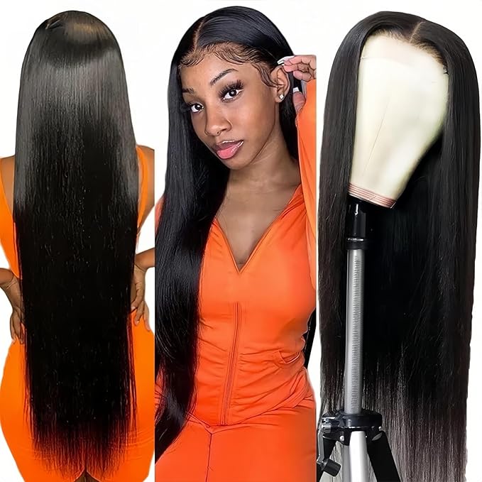 13X6 Lace Front Wigs human hair, 100% Real Human Hair,[More 1 Year Life,210-310g], Straight Wigs Human Hair Pre Plucked Glueless Wigs Human Hair for Women (26Inch)