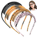 4 Pack No Pressure Headbands for Glasses Wearers – Wide teeth U-Shaped headband for no headache, no pressure, secure hold for thick and fine hair(set-B)