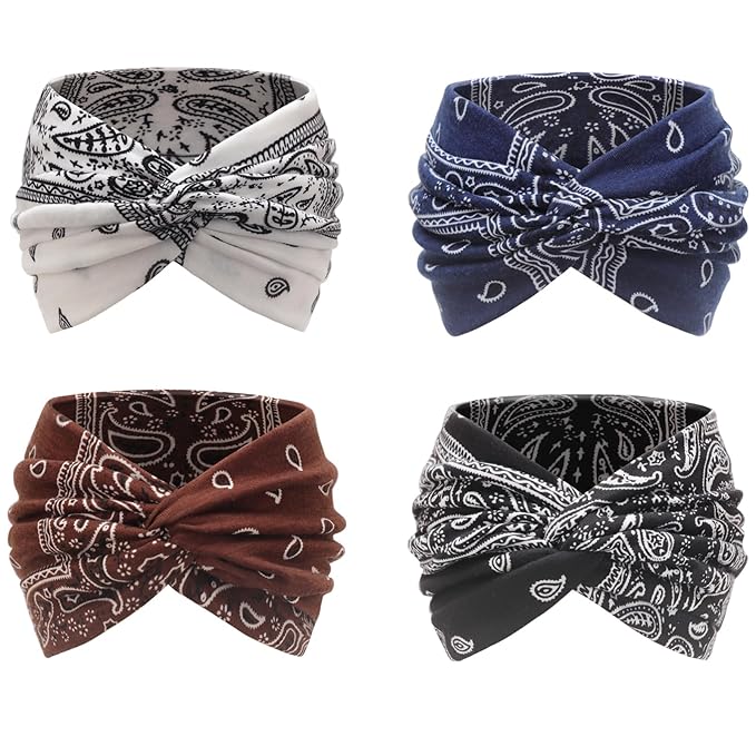 Extra Wide Headbands for Women Large Turban Headband Non Slip Boho Elastic Hairband Hair Twisted Knot Head Bands Accessories
