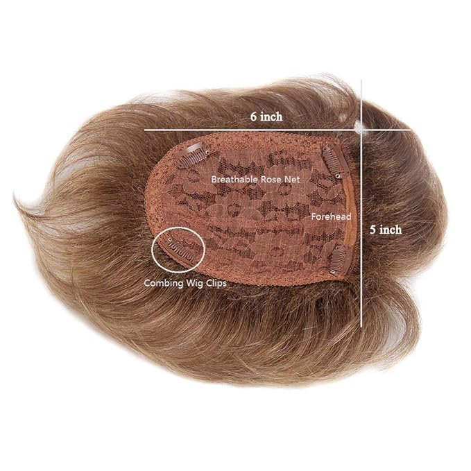 H&Bwig Men Short Toppers Hairpiece Clip in Hair Extensions for Covering White Loss Hair Toupee (Blonde)