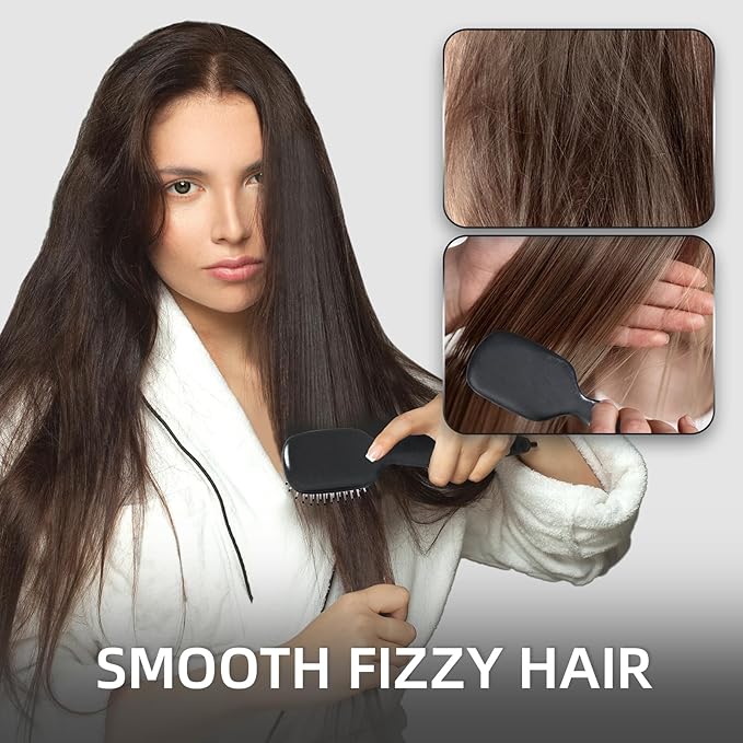 Mini Hair Bursh for Women Men and Kids, Protable Travel Size Hair Brush for Pockets Purses, Mini Detangler Brush for All Hair Types, Small Paddle Brush for Detangling (Black)
