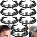 LAPOHI 8 PCS Non Slip Fashion Effortless Plastic Headbands with Teeth Comb Skinny Hair Accessories Bands for Women Men Teen Girls, Long Teeth Matte Black