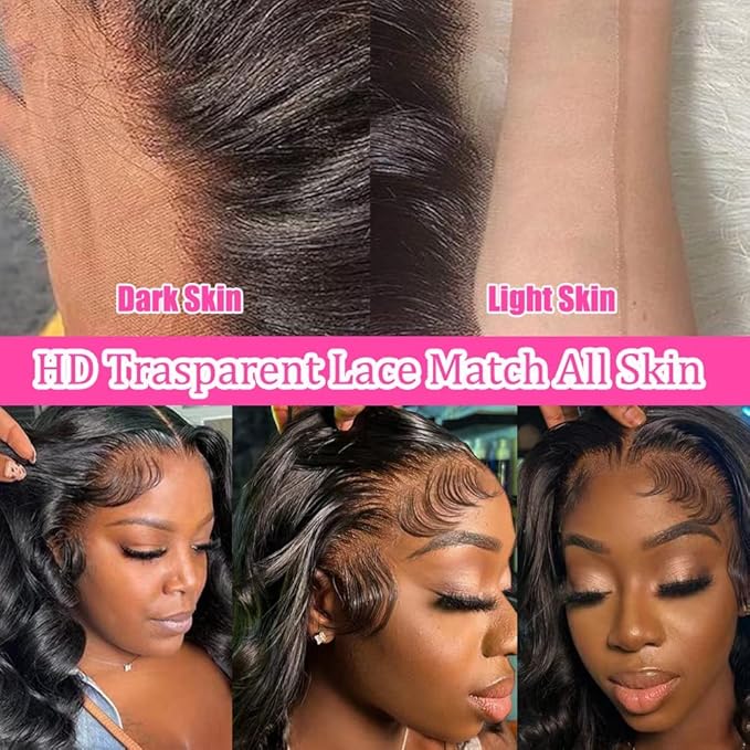 Lemoda 13x6 Straight Lace Front Wigs Human Hair 180% Density 13x6 HD Transparent Lace Front Wig Pre Plucked 15A Brazilian Virgin Glueless Human Hair Wigs for Women 18 Inch