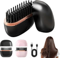 Mini Straightener, Rechargeable Portable Hair Straightener Brush, 3-Speed Temperature Control, Anti-Scald Shell, Lightweight & Portable Travel (Black)