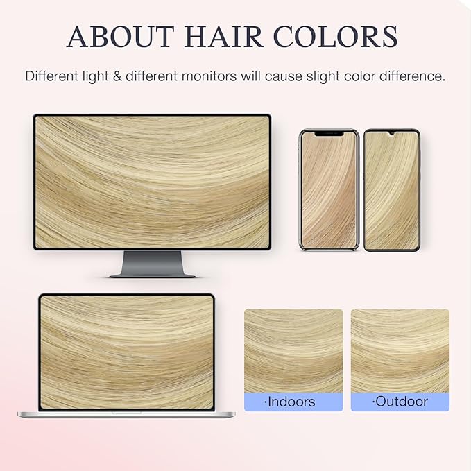 DOORES Invisible Clip in Hair Extensions 16 inch 110g 7pcs, Real Human Hair Invisi Edge Clip in Extensions, Virgin PU Clipins Straight Thickening, 16/22 Light Blonde Highlighted Golden Blonde