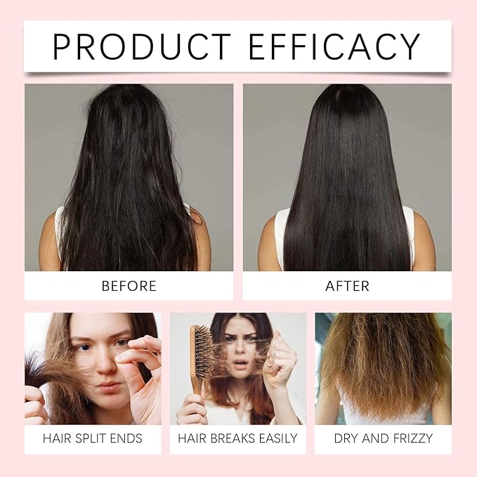 Keratin & Collagen Hair Mask for Dry Damaged Hair - Deep Repair Treatment with Hydrolyzed Keratin, Frizz Control & Split Ends Repair, Moisturizing Hair Care, 3.53 oz (1, pcs)