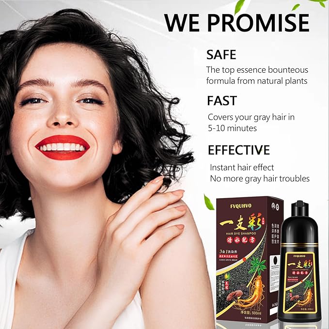 Natural Coffee Hair Color Shampoo 500ml | Upgrade Formula, 3-IN-1 Herbal Hair Coloring Shampoo, Hair Nourishing & Dyeing for Men Women, 100% Hair Color Coverage for All Hair Types 17.6 Fl Oz (Coffee)