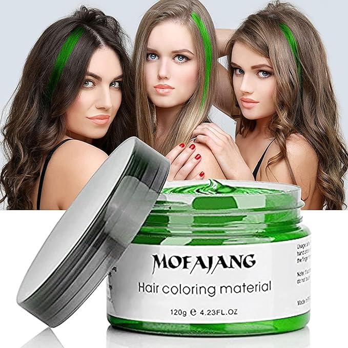 EFLY Hair Wax, Temporary Green Hair Color Wax for Hairstyling - 4.23 oz Hair Pomades for Men and Women