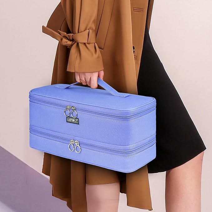 Travel Carrying Case Compatible with Shark Flexstyle/FlexFusion/Hair Dryer,Double-Layer Hair Hot Tools Storage Bag Fits for Dyson Airwrap Styler/Supersonic Hair Dryer and Attachments,Purple-Bag Only