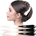 RC ROCHE 6 Pcs Duck Bill Alligator Hair Clips for Women Sectioning Flat Claw Long Thick Hair Inner Teeth Curved Styling Jaw Strong Secure Grip Salon, Medium Black & White