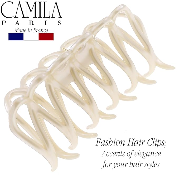 Camila Paris CP3525 French Large Hair Clips for Women Thick Hair for Long Wavy Curly Hair, Girls Hair Claw Clips Styling Big Hair Clip for Thick Hair, Strong Hold No Slip Grip Claw Clip Made in France