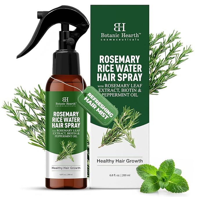 Botanic Hearth Rosemary Hair Growth Water Spray 6.8 fl oz, Korean Hair Care Oil for Scalp Detox, Hydration for Thinning Hair | Anti-Itch, Anti-Flake, Sulfate & Paraben Free