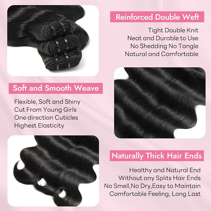 Clip in Hair Extensions Real Human Hair Body Wave 1B Natural Black Clip in 100% Brazilian Remy Human Hair Extensions 8pcs Per Set with 18 Clips Double Weft 22 Inch 110g/3.6oz