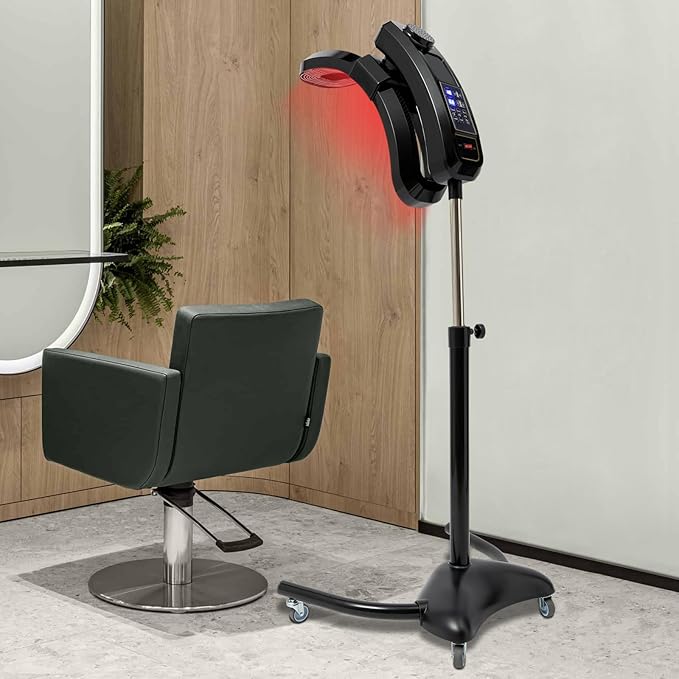 Hair Steamer Professional Hair Salon Steamer,40-70℃/104-158℉,Hair Steamer with Temperature and Time Adjustment,Hair Color Treatment Processor with Wheels,Portable Standing Dryer for Home(Black 950w)