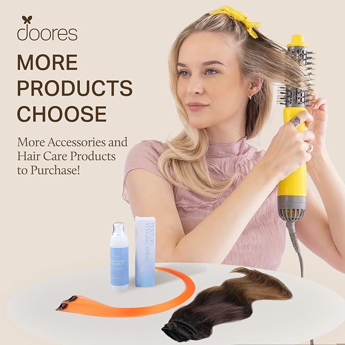 DOORES Clip in Hair Extensions, Human Hair, Dirty Blonde Highlight Golden Blonde, 120g, 7pcs, 20 Inch, Remy, Straight, Natural