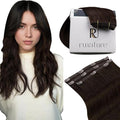 RUNATURE Brown Clip in Hair Extensions, Real Human Hair Clip in Extensions 20 Inch, Long Hair Extensions Clip Ins, Double Weft Remy Natural Hair, Add Hair Length, 50g 3pcs #2 Dark Brown