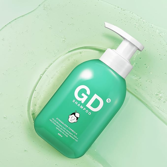TS GD Shampoo for Flake Prone, Uncomfortable Scalp (14.1 Fl Oz) For Youth & Teens | Gentle Scalp-Care Routine | Silicone, SLS, SLES Free | Korean Hair Care (Green)