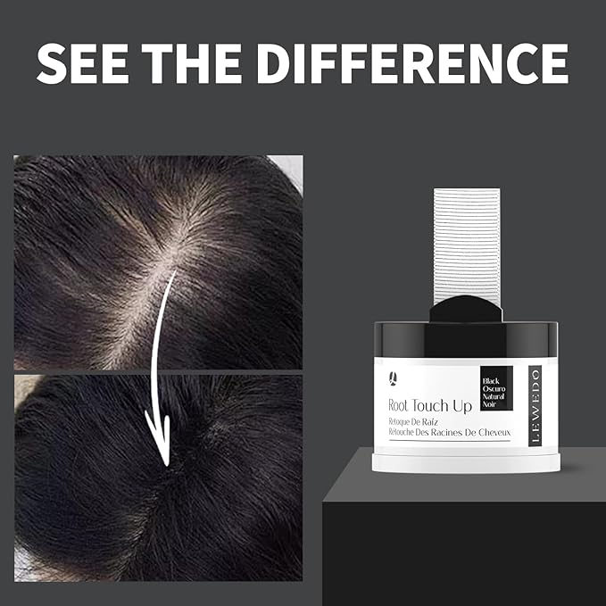 Hairline Powder 24H Stain-Proof, Root Touch Up Hair Color for Gray Coverage,Bald Spot Concealing Hair Shadow Powder for Women & Men,Natural-Looking (Brown)