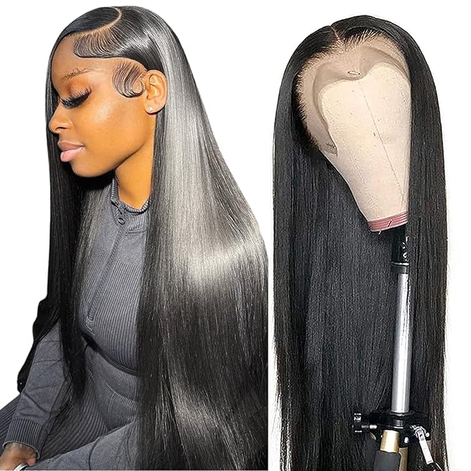 13x6 Straight Lace Front Wigs Human Hair 200 Density HD Transparent Lace Frontal Human Hair Wigs for Women Glueless Wigs Human Hair Pre Plucked 20 Inch