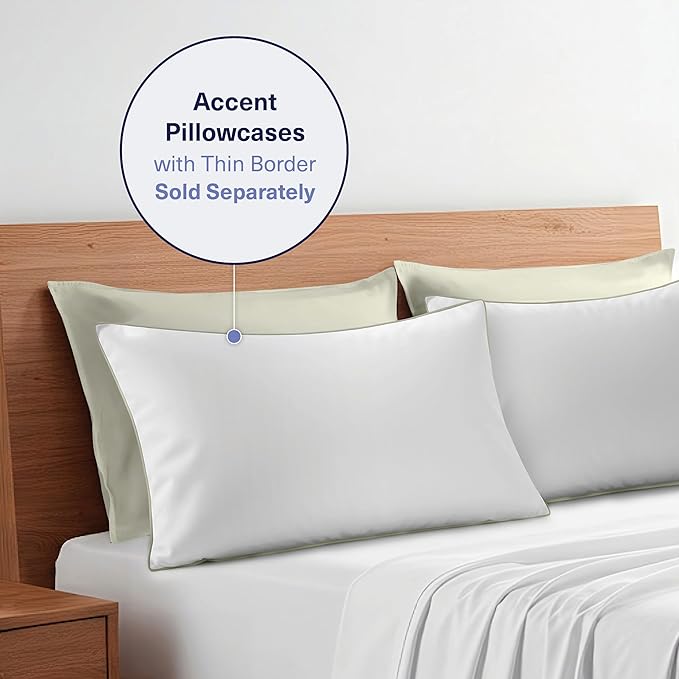 Kickoff Viscose Bamboo Pillowcase, King, Set of 2, 100% Organic Hidden Zippered Viscose Bamboo Pillow Case King Size, Cooling Pillow Cover for Hot Sleepers (20"x40", Soft Sage)