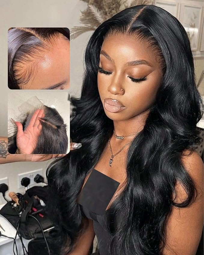 13x6 SKINLIKE Real HD Lace Frontal Wig, 180% Density Ultra-fitted 0.10mm Thin Invisible HD Lace Wig Pre-plucked Hairline Bleached Knots Virgin Human Hair Wigs Body Wave 30 Inch