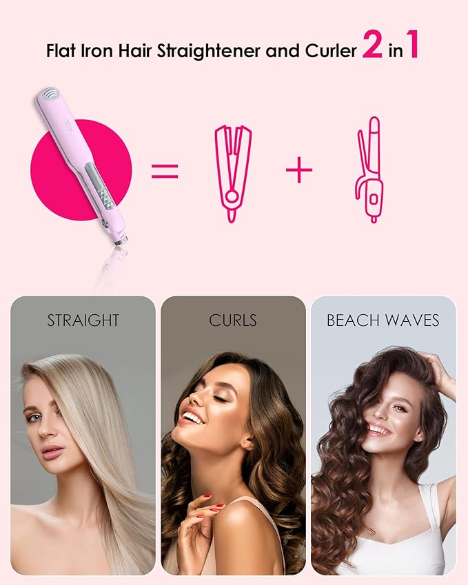 NOVUS Flat Iron Fast Heating Ceramic Hair Straightener Irons with 1.4" Wide Floating Board Adjustable Temperature alisador de Cabello Negative Ions Straightener