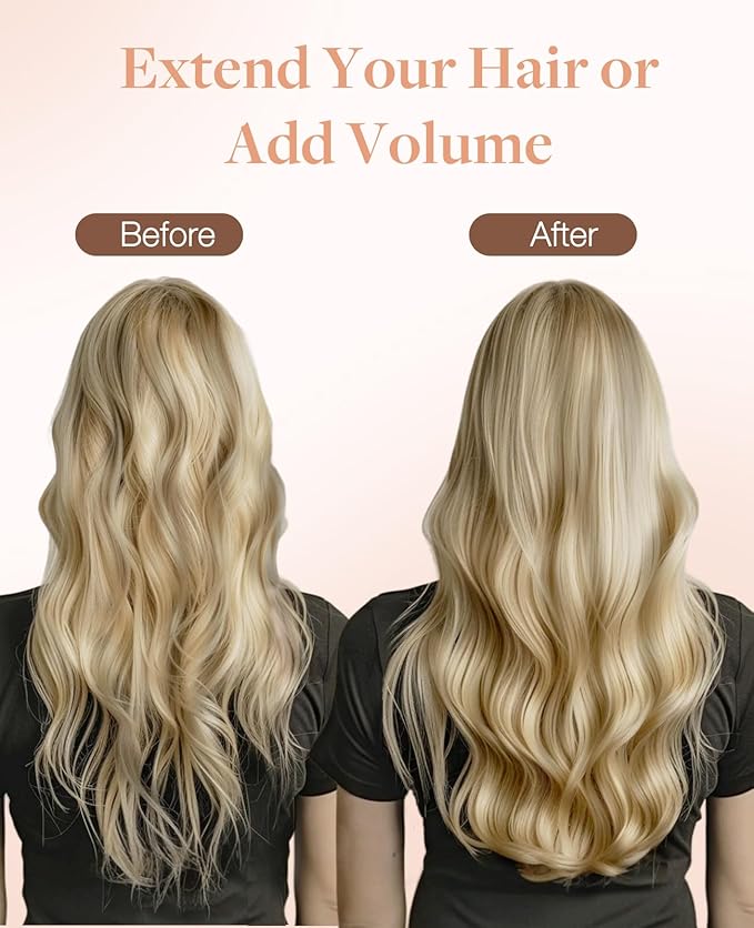 GOO GOO Invisi Edge Tape in Hair Extensions Human Hair, 16/22 Light Blonde Highlighted Golden Blonde 20pcs 20inch 50g, Virgin Remy Hair, Seamless Injected Tape, Natural Look