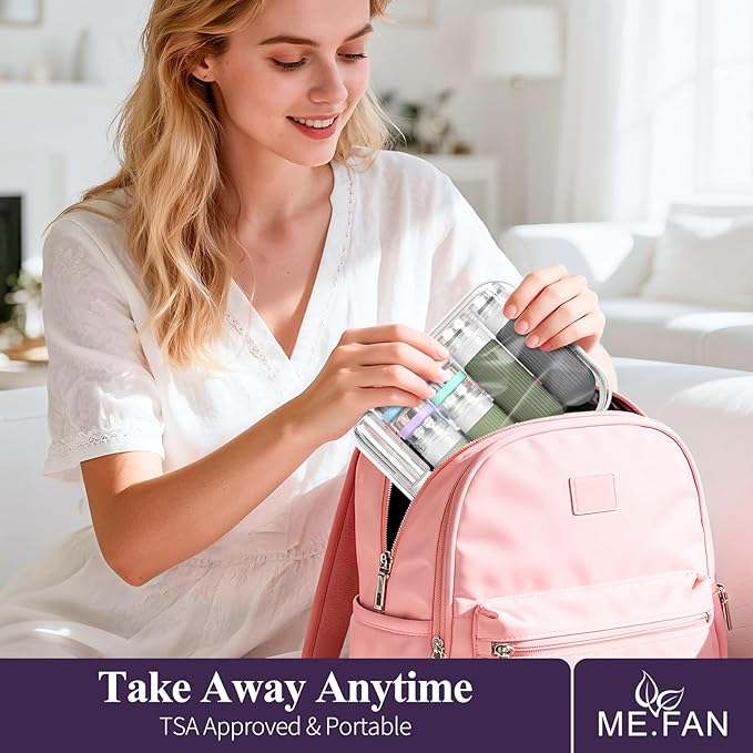 ME.FAN 18 Pack Travel Bottles for Toiletries, TSA Approved Silicone Portable Size Bottle, Refillable Cosmetic Container Kits for Conditioner, Shampoo, Lotion,Face Cream - Desert Sage