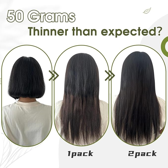 RUNATURE Brown Clip in Hair Extensions, Real Human Hair Clip in Extensions, Short Hair Extensions Clip Ins 10 Inch, Double Weft Remy Natural Hair, Tangle Free, 50g 3pcs #2 Dark Brown