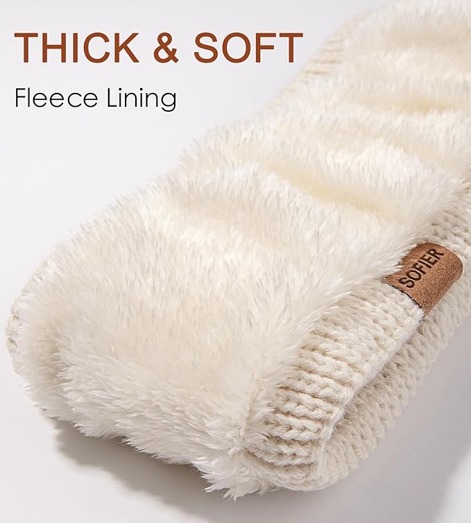 Sofier Winter Headbands for Women Knit Ear Warmers Soft Fuzzy Fleece Lined Cold Weather Ear Muffs Christmas Stocking Stuffers Gifts