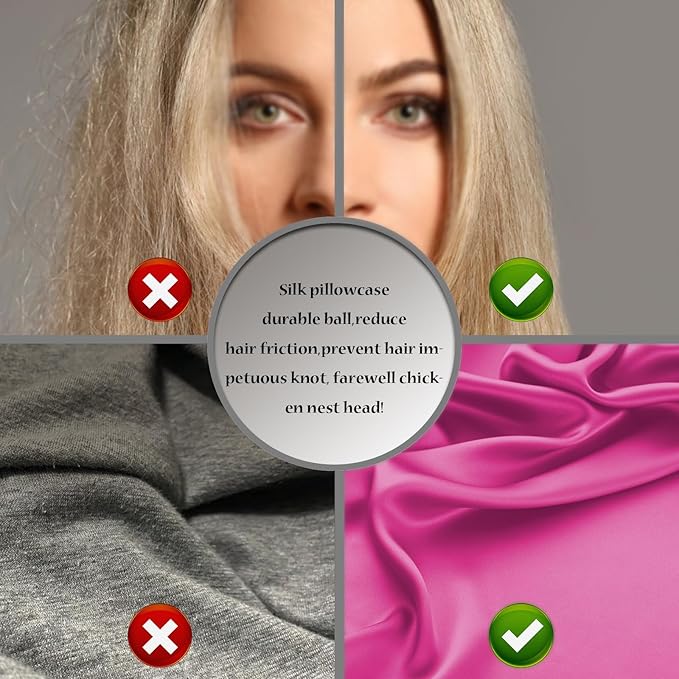 Mulberry Silk Pillow Cases for Hair and Skin King Size Silk Pillowcase with Zipper Soft Breathable Smooth Cooling Satin Silk Pillow Covers for Sleeping (Hot Pink,20"X 36",1Pcs)
