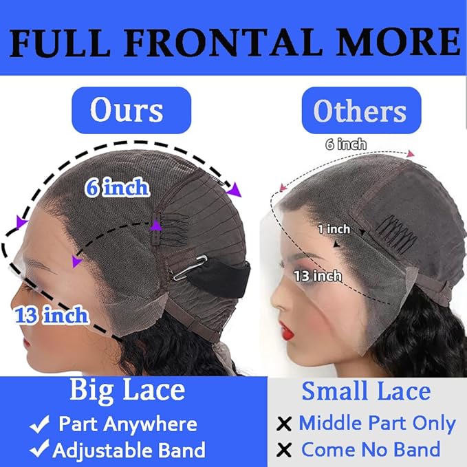 13x6 Deep Wave Lace Front Wigs Human Hair 200 Density Pre Plucked 13x6 HD Transparent Lace Frontal Wigs Human Hair Glueless Curly Wigs For Black Women 24 Inch