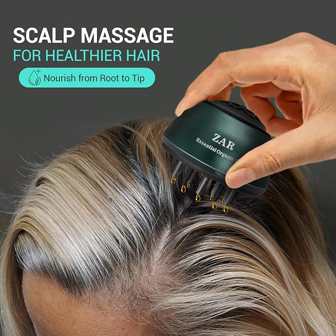 Zar Hair Comb | 2 in 1 Portable Hair Oil Applicator & Scalp Massager Brush | Boost Hair Growth | for All Hair Types | 30ml Capacity
