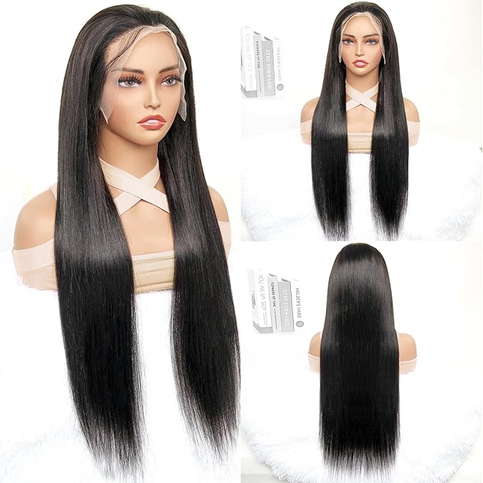 13X6 Lace Front Wigs human hair, 100% Real Human Hair,[More 1 Year Life,210-310g], Straight Wigs Human Hair Pre Plucked Glueless Wigs Human Hair for Women (26Inch)
