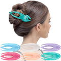 RC ROCHE 6 Pcs Flat Hair Clips Big Claw for Thick Hair French Duckbill Women No Slip Side Slide Curved Alligator Concord Strong Grip Hold Volume Lay Down Clamp, Medium Pastel Multicolor