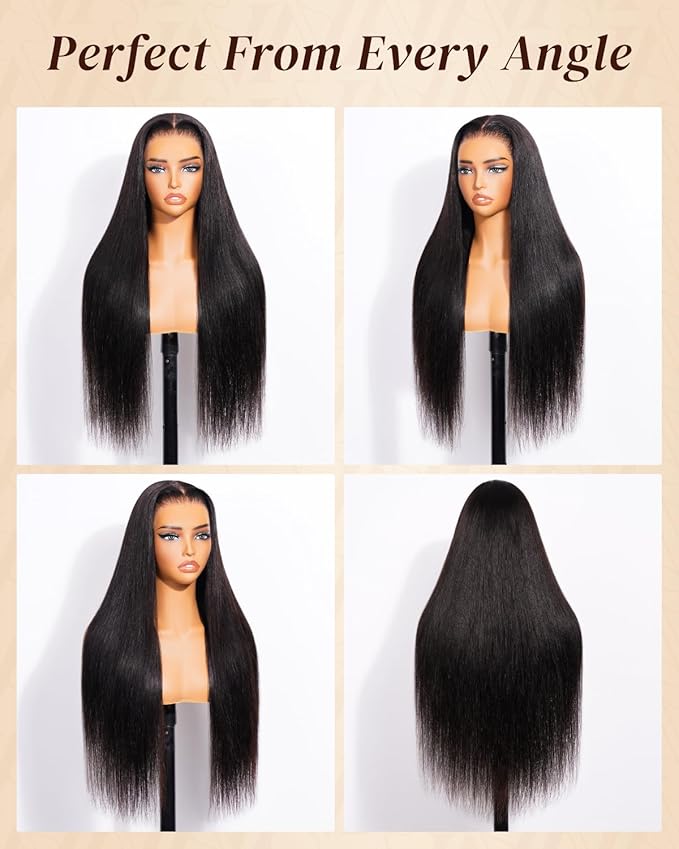 Arabella 13x6 Wear and Go Glueless Wigs Human Hair Pre Plucked Pre Cut 24 Inch Upgraded Ear to Ear Full HD Lace Front Wigs Human Hair 210% Density Straight Glueless Wig Drawstring Wig Human Hair