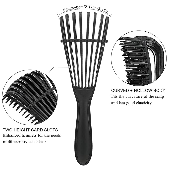 2 Pieces Detangling Brush for Afro America/African Hair Textured 3a to 4c Kinky Wavy/Curly/Coily/Wet/Dry/Oil/Thick/Long Hair, Knots Detangler Easy to Clean (Lemon Green, Black)