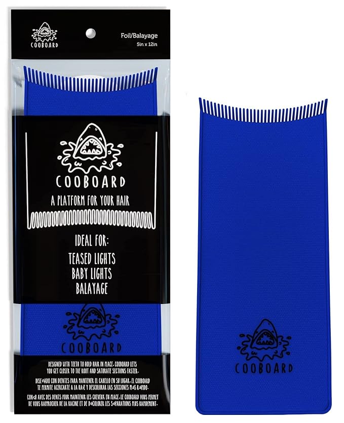 Authentic Cooboard Balayage Board with Teeth | Original Highlighting Paddle from The Maker of Cooboard Hair Highlighting Kit | Easy to Clean, Sturdy, Lightweight (Cooboard Blue)