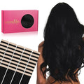 WENNALIFE Tape in Hair Extensions Human Hair, 40pcs 100g 18 inch Jet Black Hair Extensions Real Human Hair Straight Tape in Extensions Invisible Human Hair Extensions Reusable Real Hair Extensions