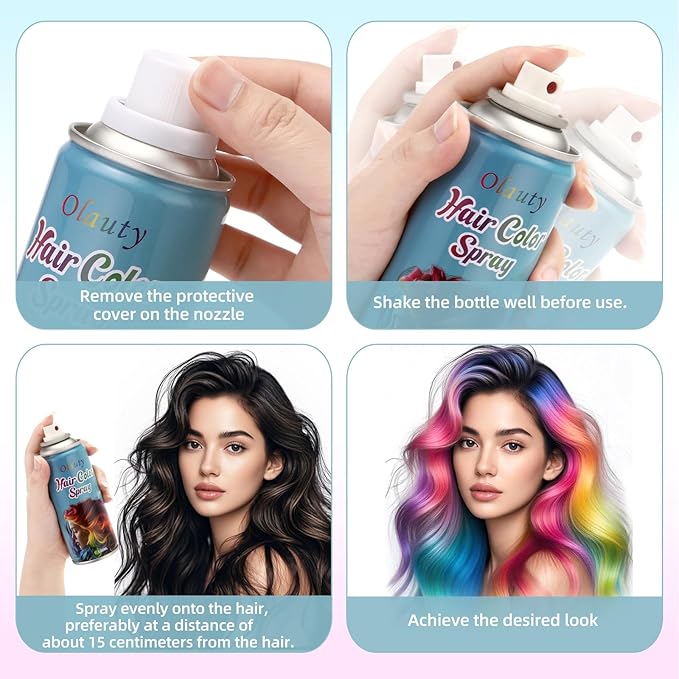 Pink Hair Spray, Temporary Hair Color Spray For Kids Women Men, Temporary Hair Dye Washable Hair Color Wax, Non-Sticky Color Hair Spray for Halloween Crazy Hair Day,Cosplay Party DIY,Christmas (Pink)