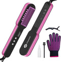 slopehill Steam Hair Straightener Brush – Ionic Steam Straightening Brush for Smooth, Frizz-Free Hair, Fast Heating, 4 Adjustable Temperature, Anti-Scald Design