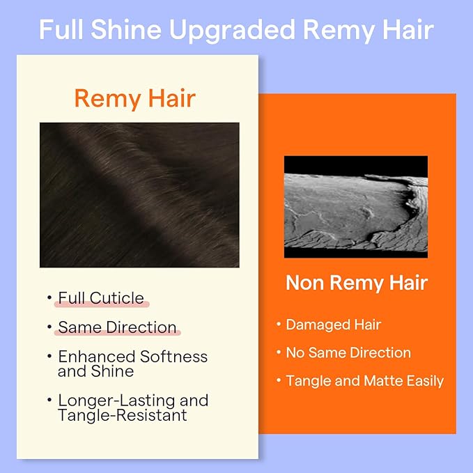 Full Shine Hair Extensions Clip in Human Hair Darkest Brown Invisible Clip in Extensions Human Hair Brown Silky Straight Brown Thick Real Hair Extensions 7 Pcs 16 Inch