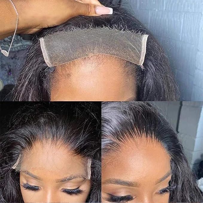 Water Wave Lace Front Wigs Human Hair Brazilian 180% Density Virgin Hair 4X4 Deep Curly Lace Closure Wigs for Black Women Pre Plucked with Baby Hair Natural Color (28 Inch,Water Lace Closure Wigs)