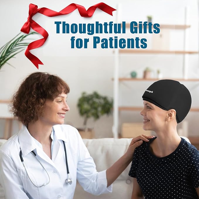 Cold Cap for Chemotherapy Patients, Chemo Care Package for Women and Men, Migraine Ice Cap, Ice Hats for Migraines, Head Cooling Pack for Headache, Cooling Hat for Stress Relief