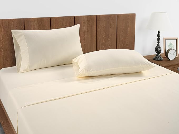 Lane Linen 100% Organic Cotton King Size Pillow Cases Set of 2 (20"x36") - Pillow Cases King Size - Certified Organic Cotton Pillowcases - King Pillow Cases Set of 2 - Soft Pillow Cases - Natural