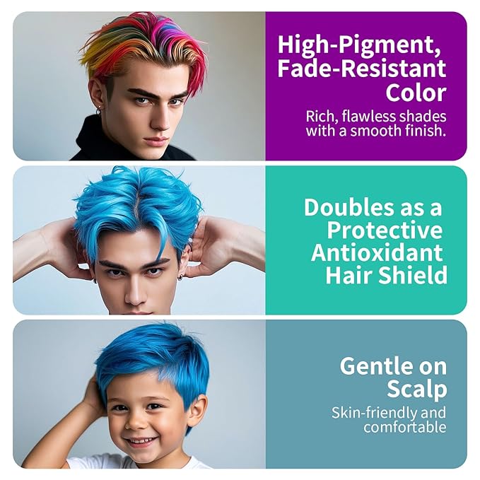 Temporary Hair Color Wax for Men - SUPIYA Washable Hair Wax Color, All-Day Hold Disposable Hair Wax for Christmas, Cosplay & Daily (Color #21W)