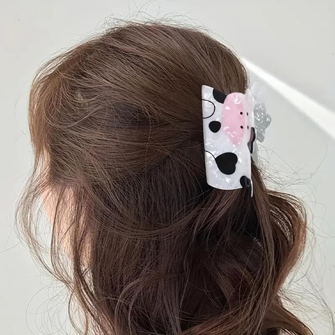 Cow Hair Clips for Women Cute Animal Hair Claw Clips Strong Hold Non-slip Cattle Hair Jaw Clip Funny Animal Hair Barrettes Fashion Daily Wear Holiday Hair Accessories Decoration for Thick Thin Hair