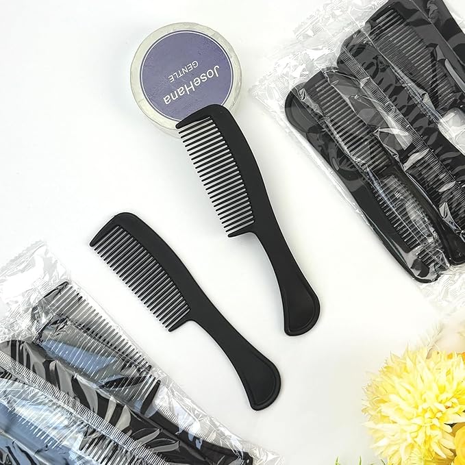 Bulk Hair Combs, Combs Individually Wrapped, Hair Combs in Bulk for Women, Kids, Hotel, Airbnb, Shelter, Homeless, Charity, and Church (Black) (5.9 inches, 150, Count)